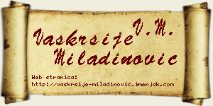 Vaskrsije Miladinović vizit kartica
